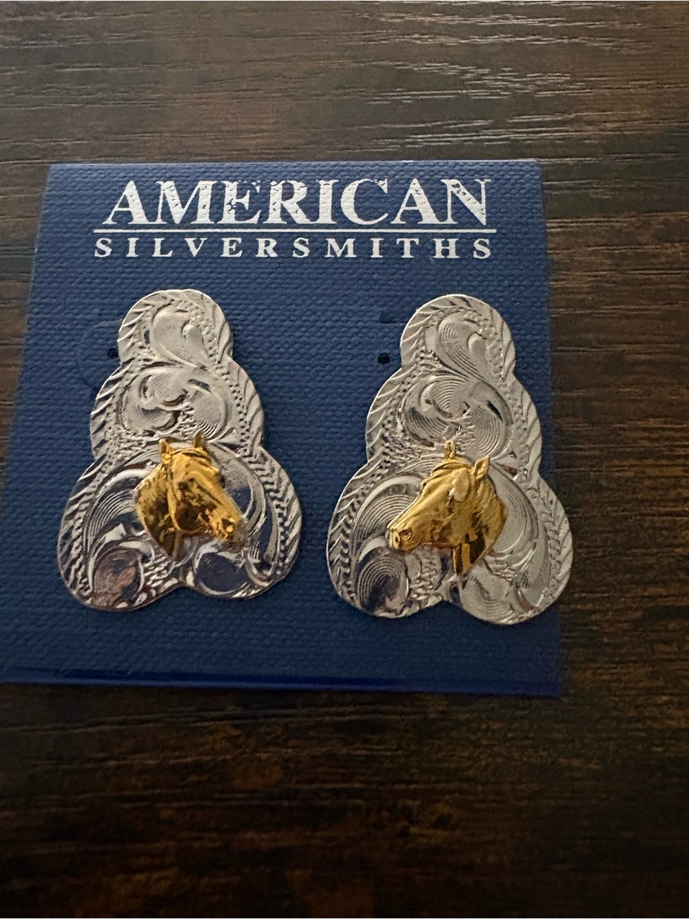 HorseDrop Earrings - Gold & Silver by American Silver Smith | Silver plated
